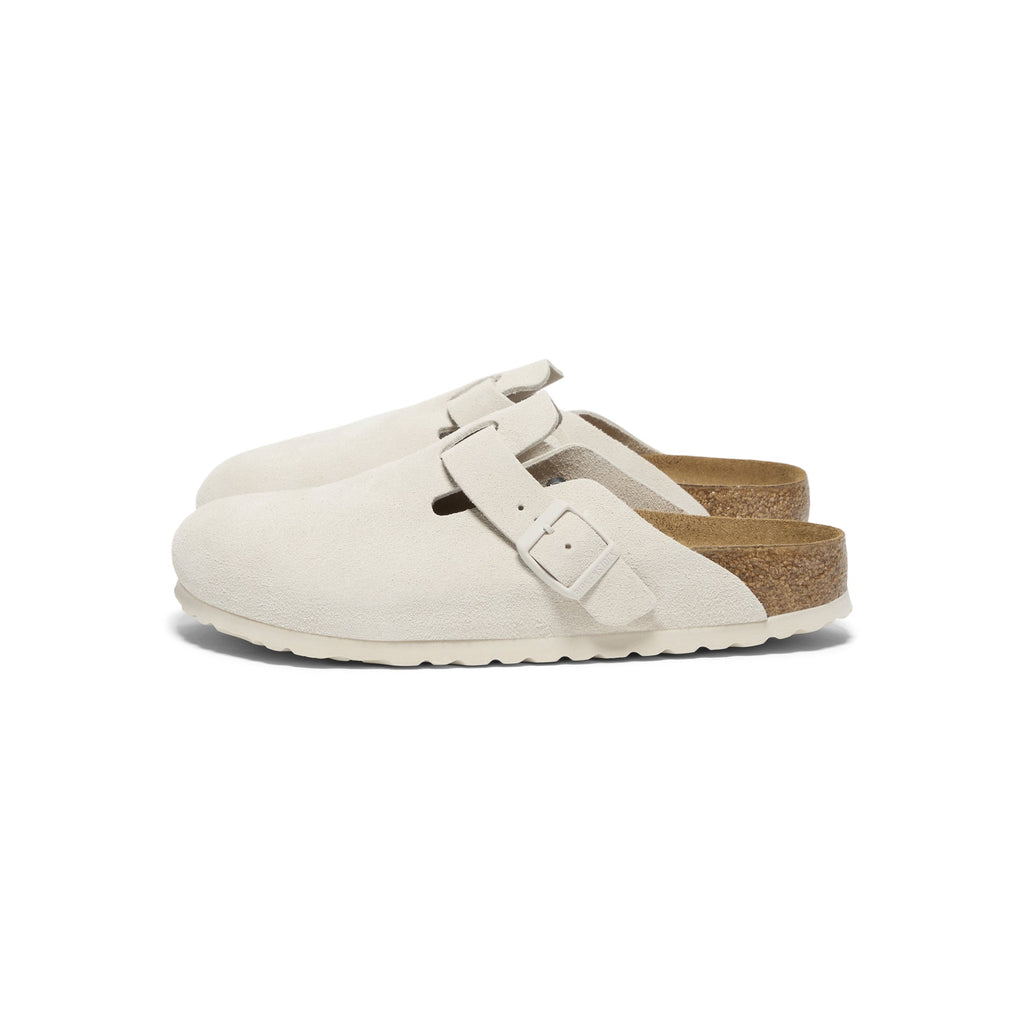 Birkenstock Womens Boston Soft Footbed (Antique White)