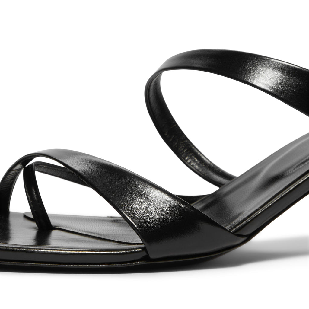 Jude Heath Kitten Sandal (Black Leather)
