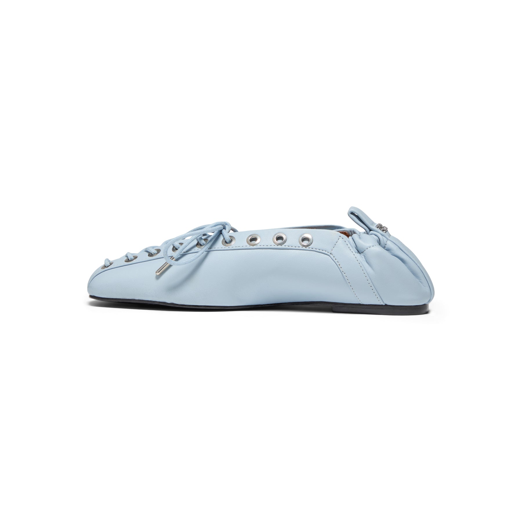 GANNI Eyelets Lace Up Ballerina (Niagara Mist)