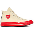 Converse Chuck Taylor All Star 70 Hi Comme des Garcons PLAY Egret Red Midsole