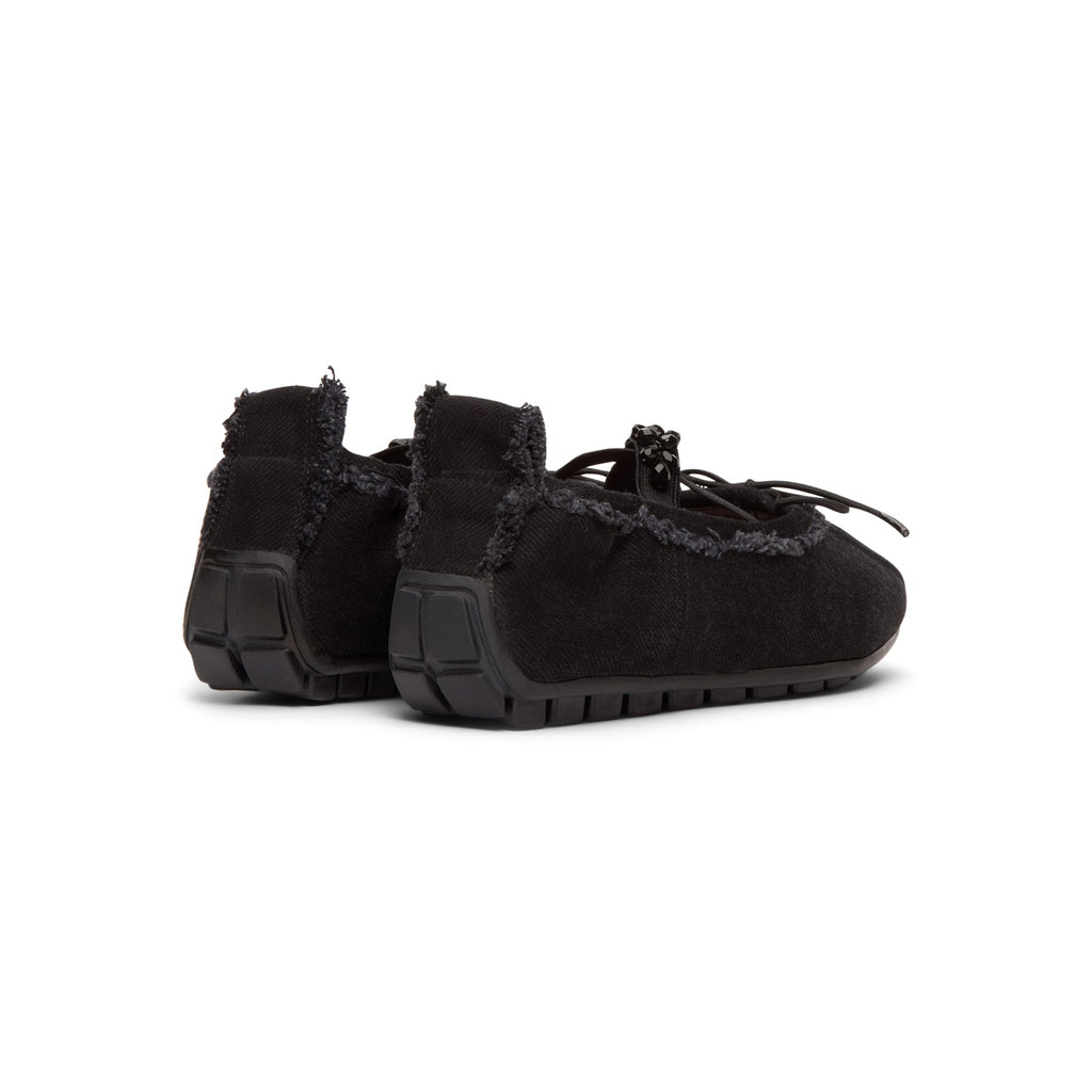 Simone Rocha Embellished Ballerina Grip Flats (Black/Jet)