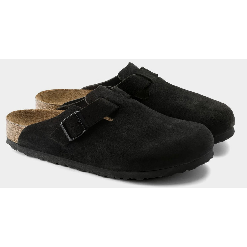 Birkenstock Boston Soft Footbed Suede Black